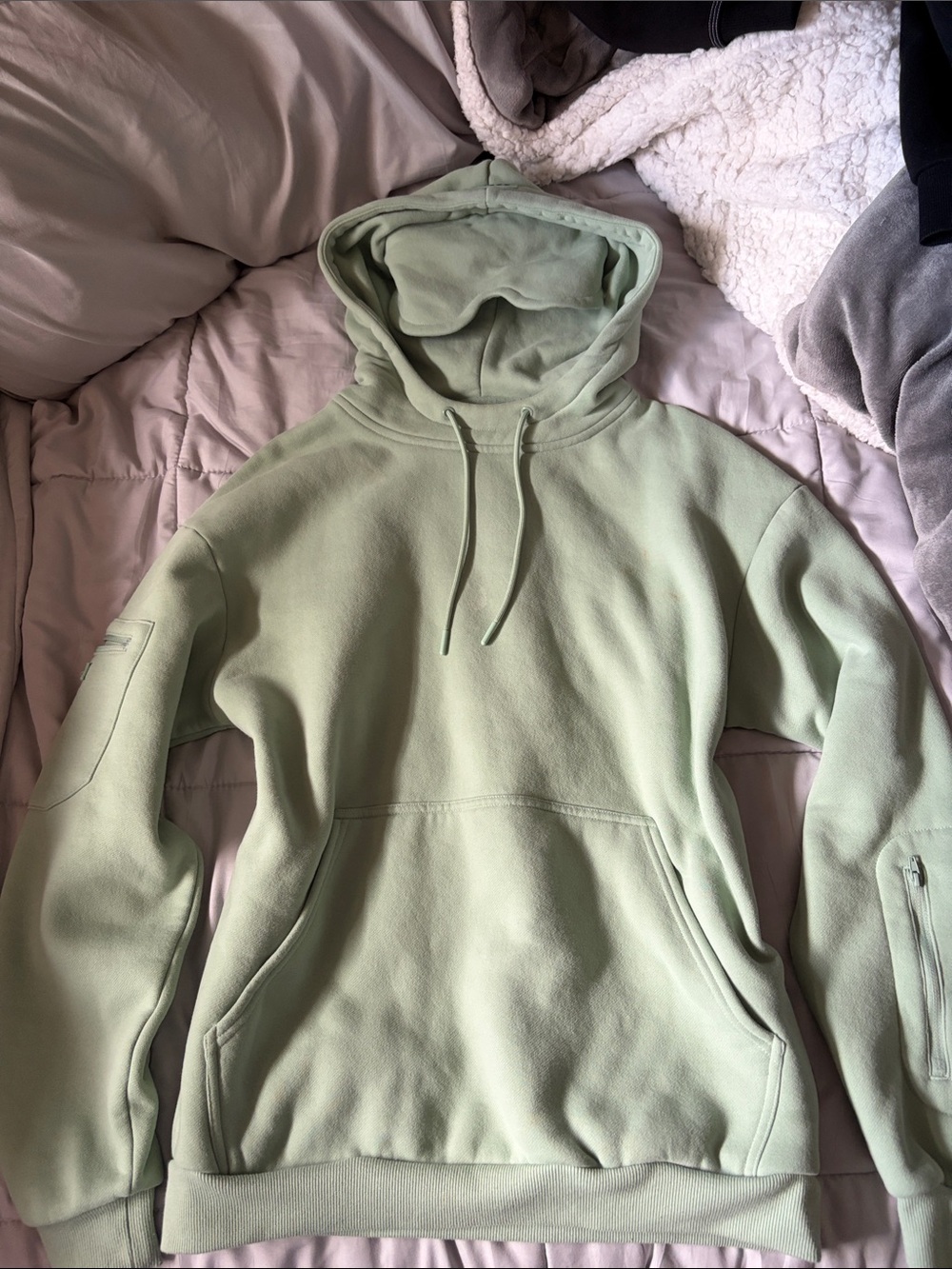 Men's Crewneck Hoodie in Sage Green
